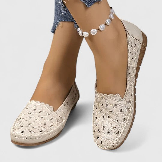 Lydia | Women's Perforated Slip On Flats