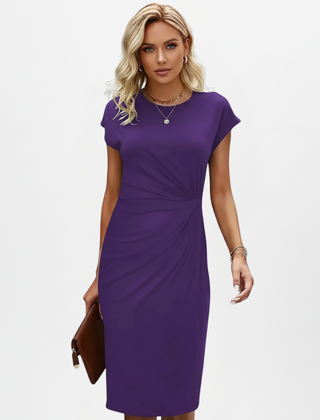 Lysandra | Women's Round Neck Ruched Waist Dress