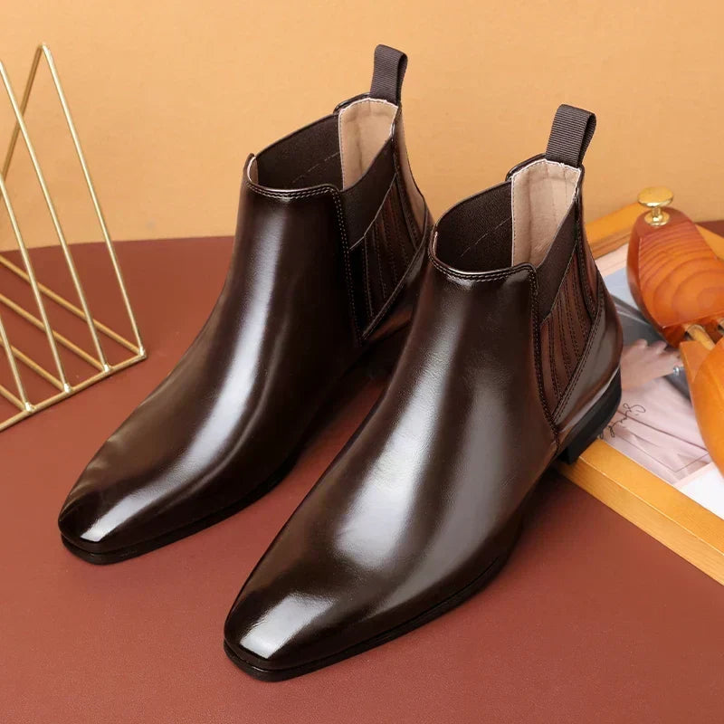Edwina | Women's Chelsea Ankle Boot in Dark Brown
