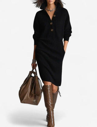 Remy | Women's Knit Sweater Dress with Collar