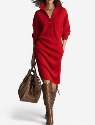 Remy | Women's Knit Sweater Dress with Collar