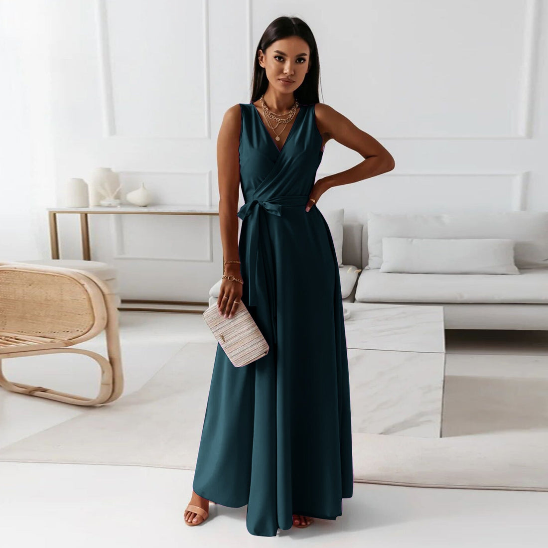 Sorenza | V-Neck Wrap Maxi Dress