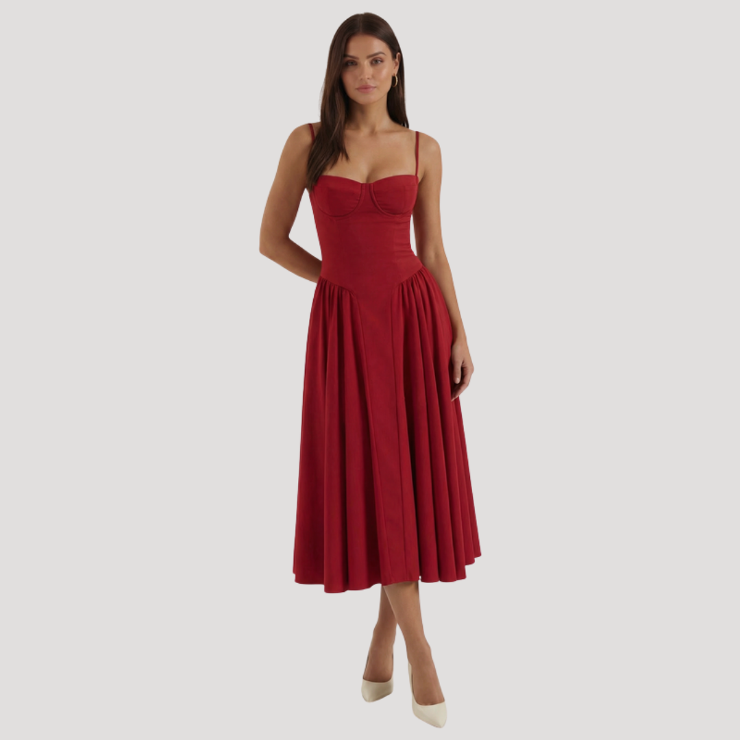 Thessaly | Women's Sweetheart Midi Dress