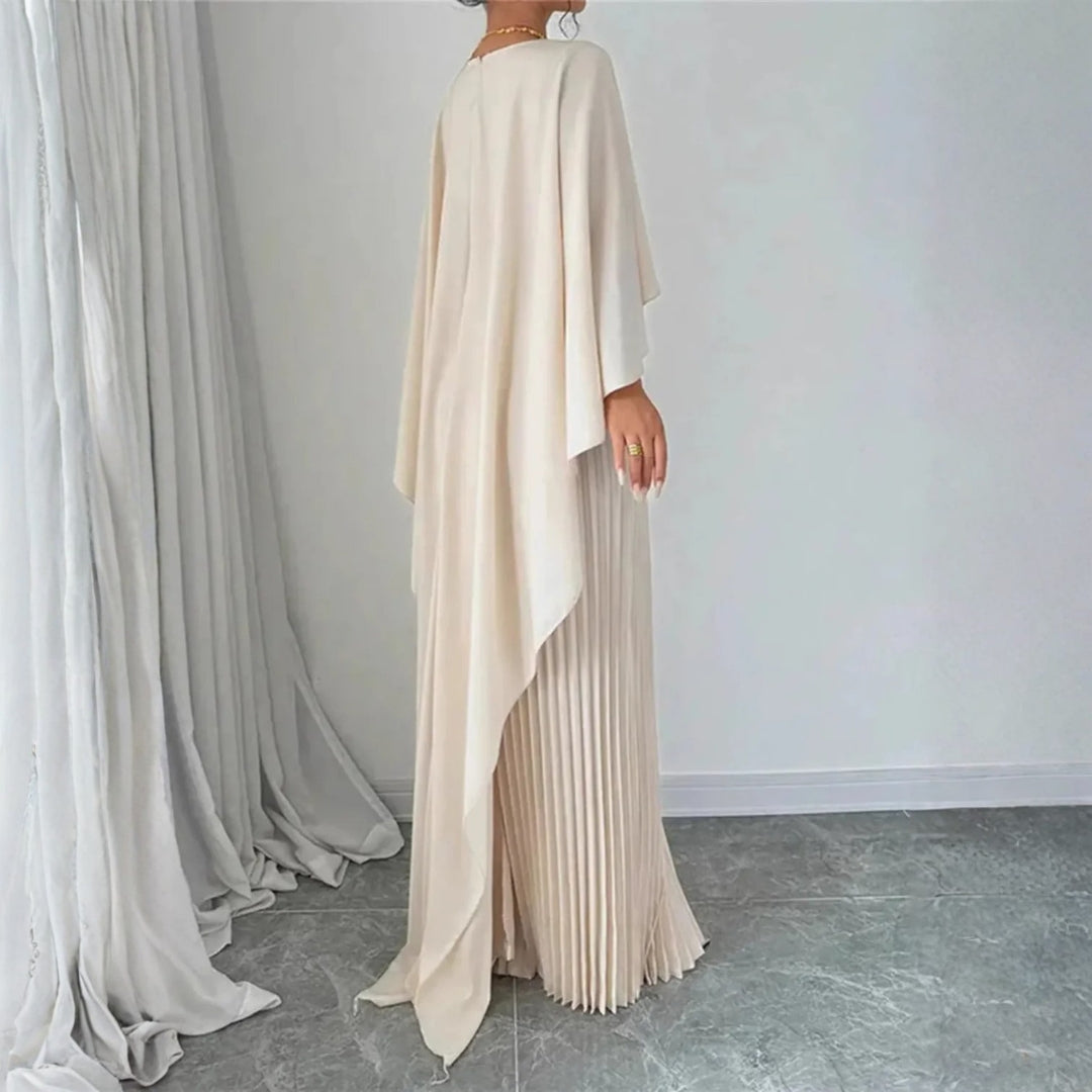 Tivona | Women's Cape Overlay Pleated Maxi Dress