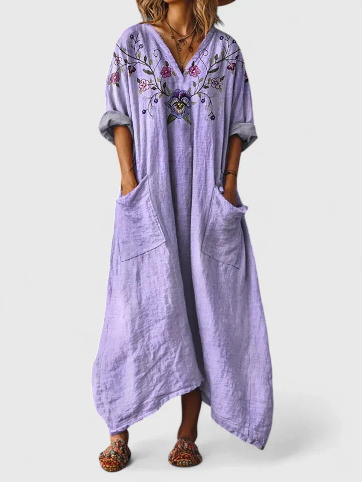 Valentina | Women's Paisley Print V-Neck Maxi Dress