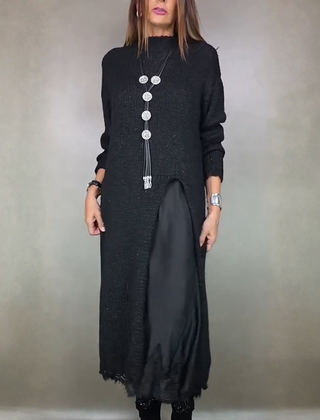 Saoirse | Women's Knit Sweater Dress Long Sleeve Midi