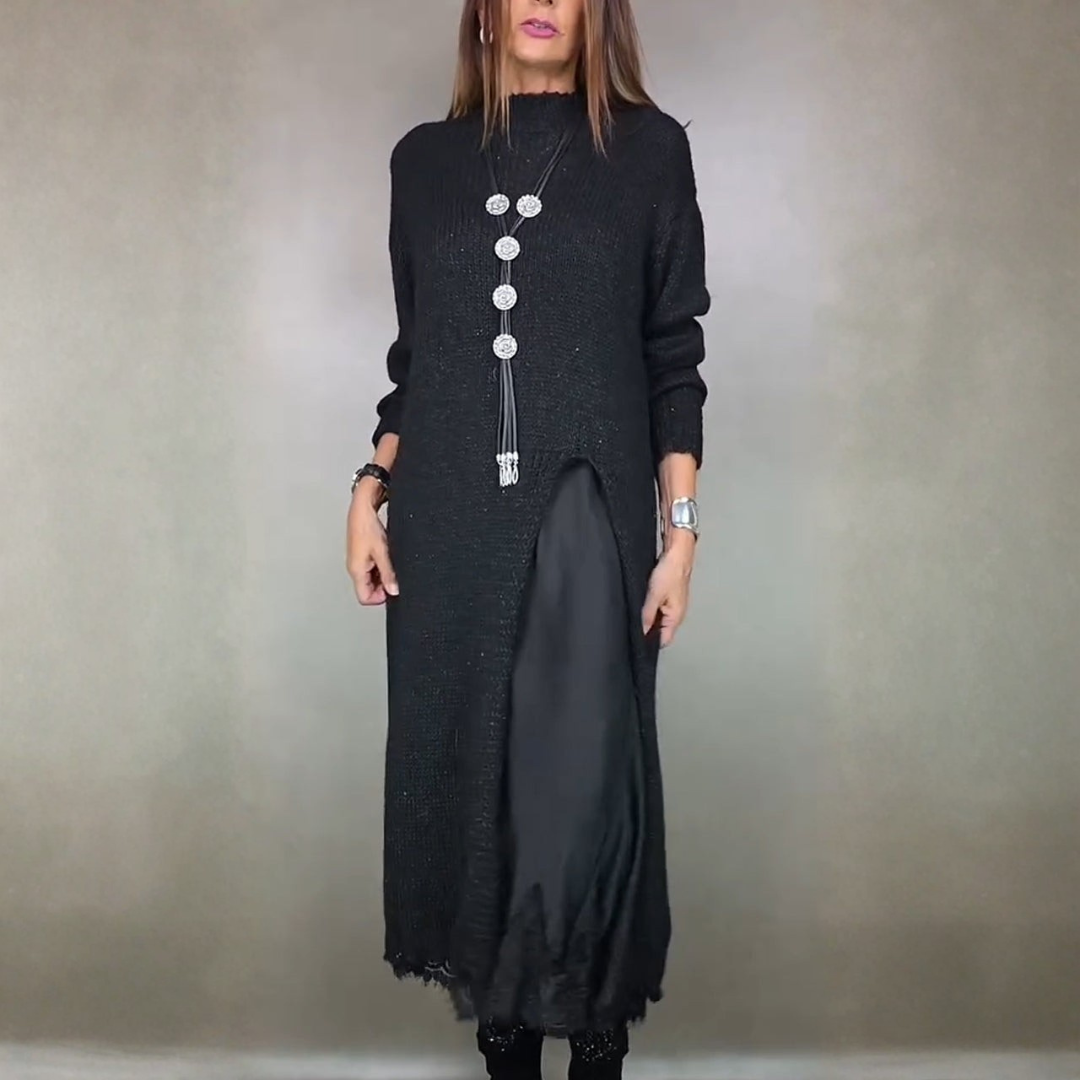 Saoirse | Women's Knit Sweater Dress Long Sleeve Midi