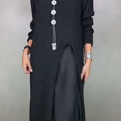 Saoirse | Women's Knit Sweater Dress Long Sleeve Midi