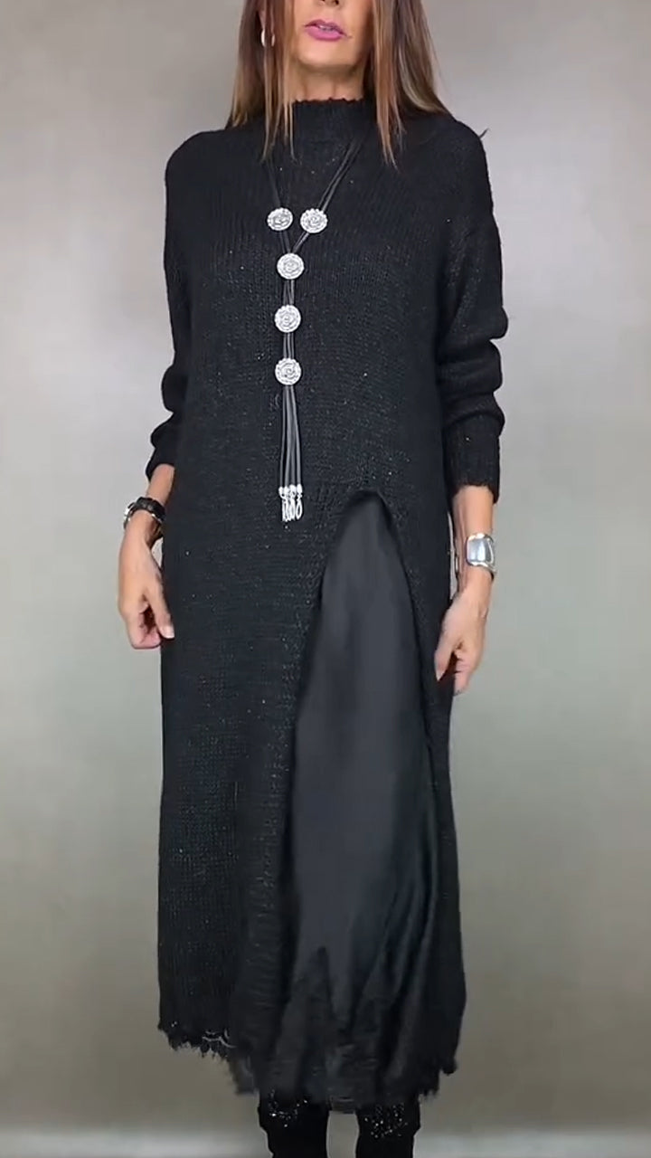 Saoirse | Women's Knit Sweater Dress Long Sleeve Midi