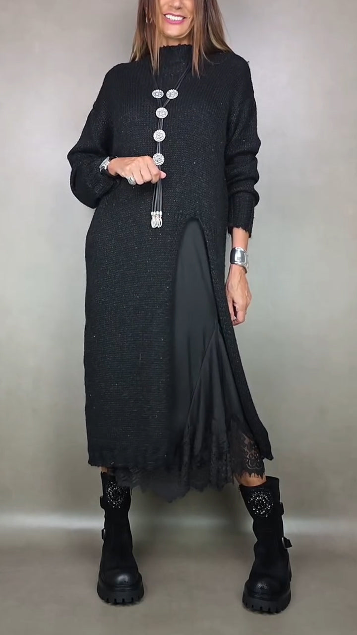 Saoirse | Women's Knit Sweater Dress Long Sleeve Midi