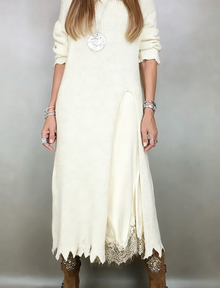 Saoirse | Women's Knit Sweater Dress Long Sleeve Midi