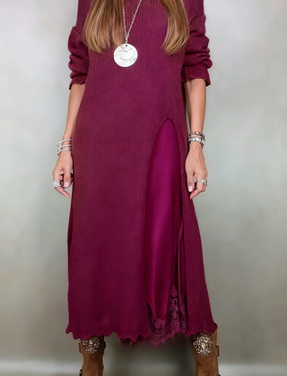 Saoirse | Women's Knit Sweater Dress Long Sleeve Midi