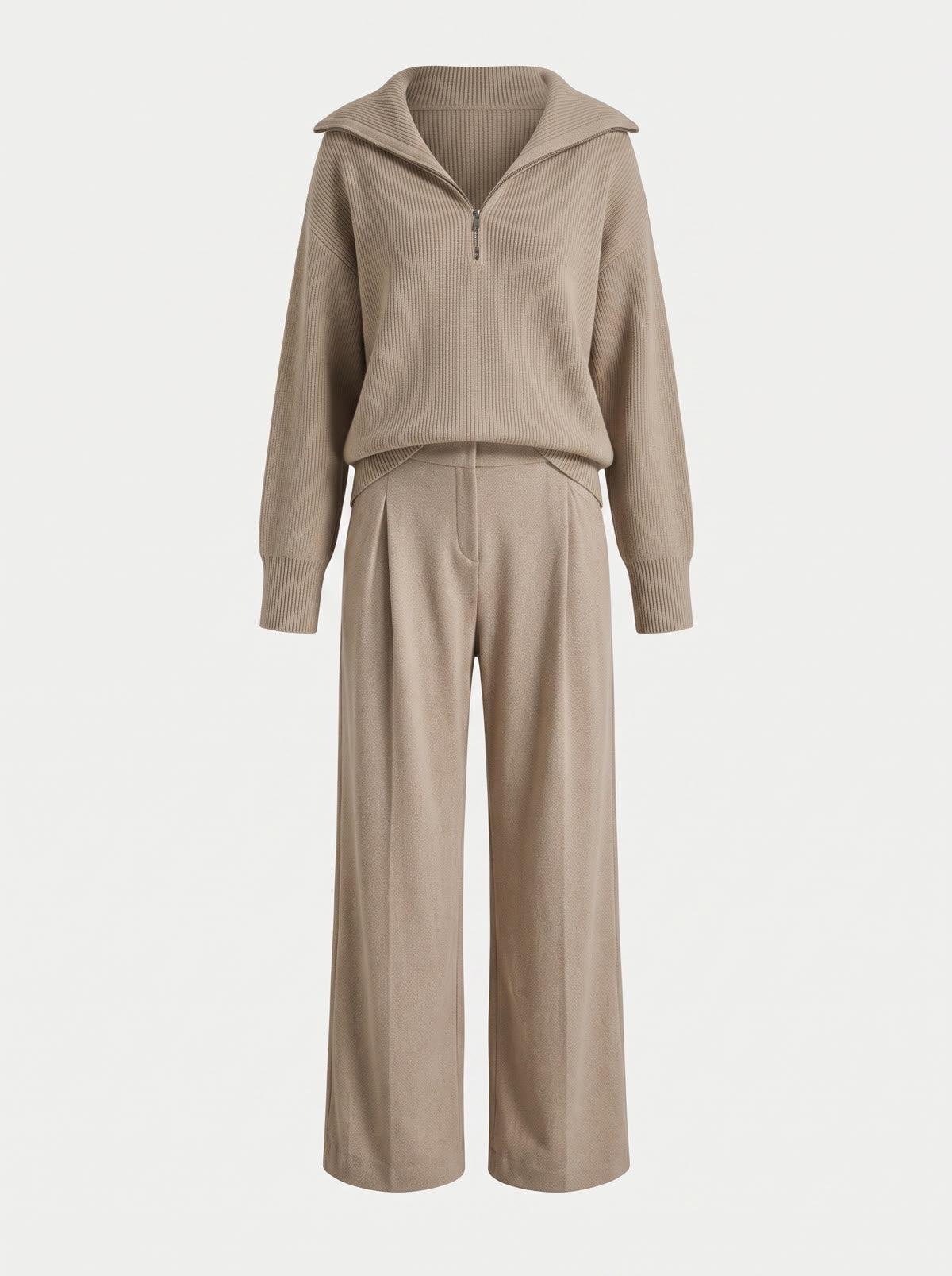 Nadine | Women's Hooded Knit Top & Wide-Leg Pants Set