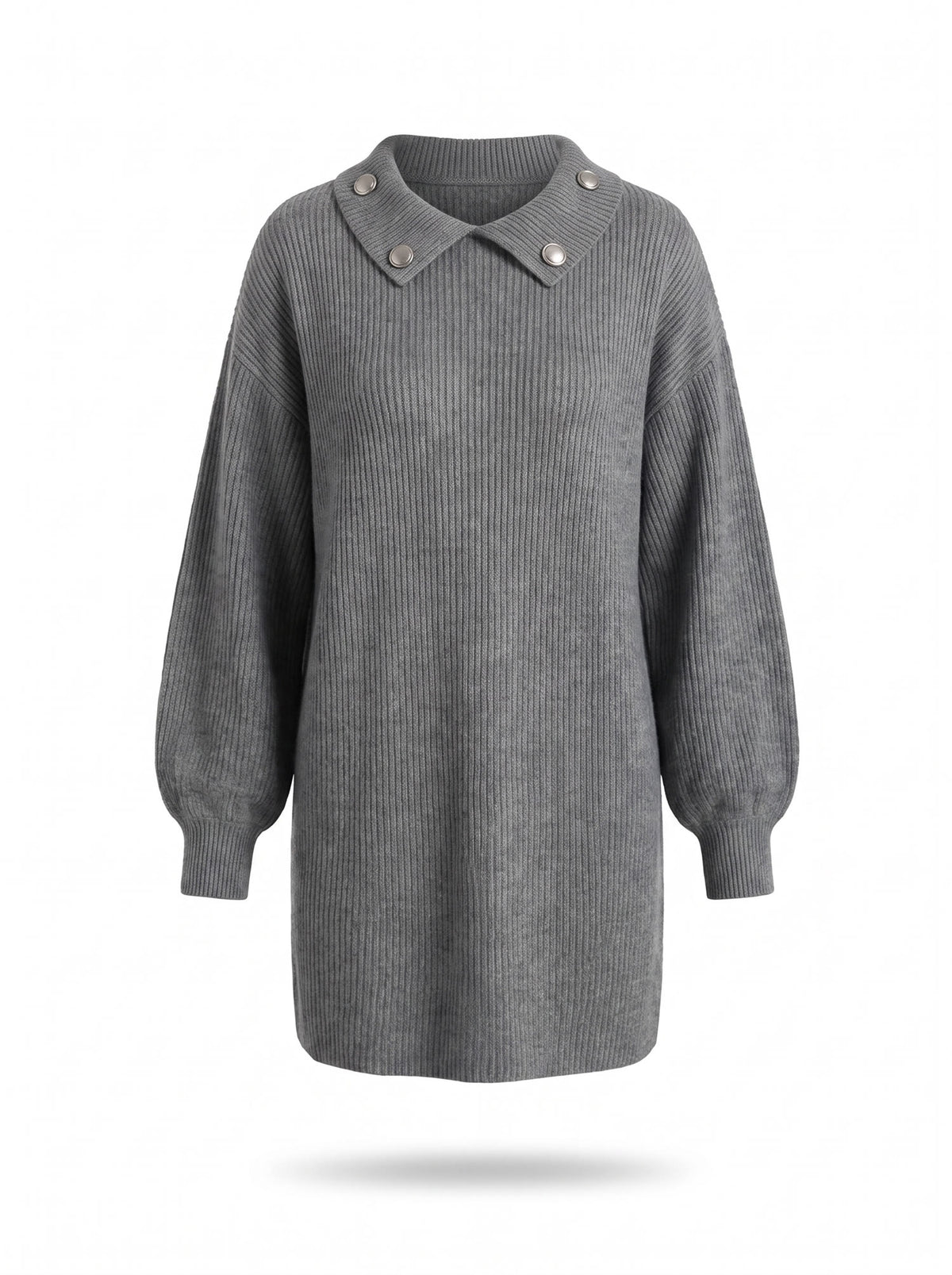 Henrietta | Women's Button-Detail Oversized Knit Mini Dress
