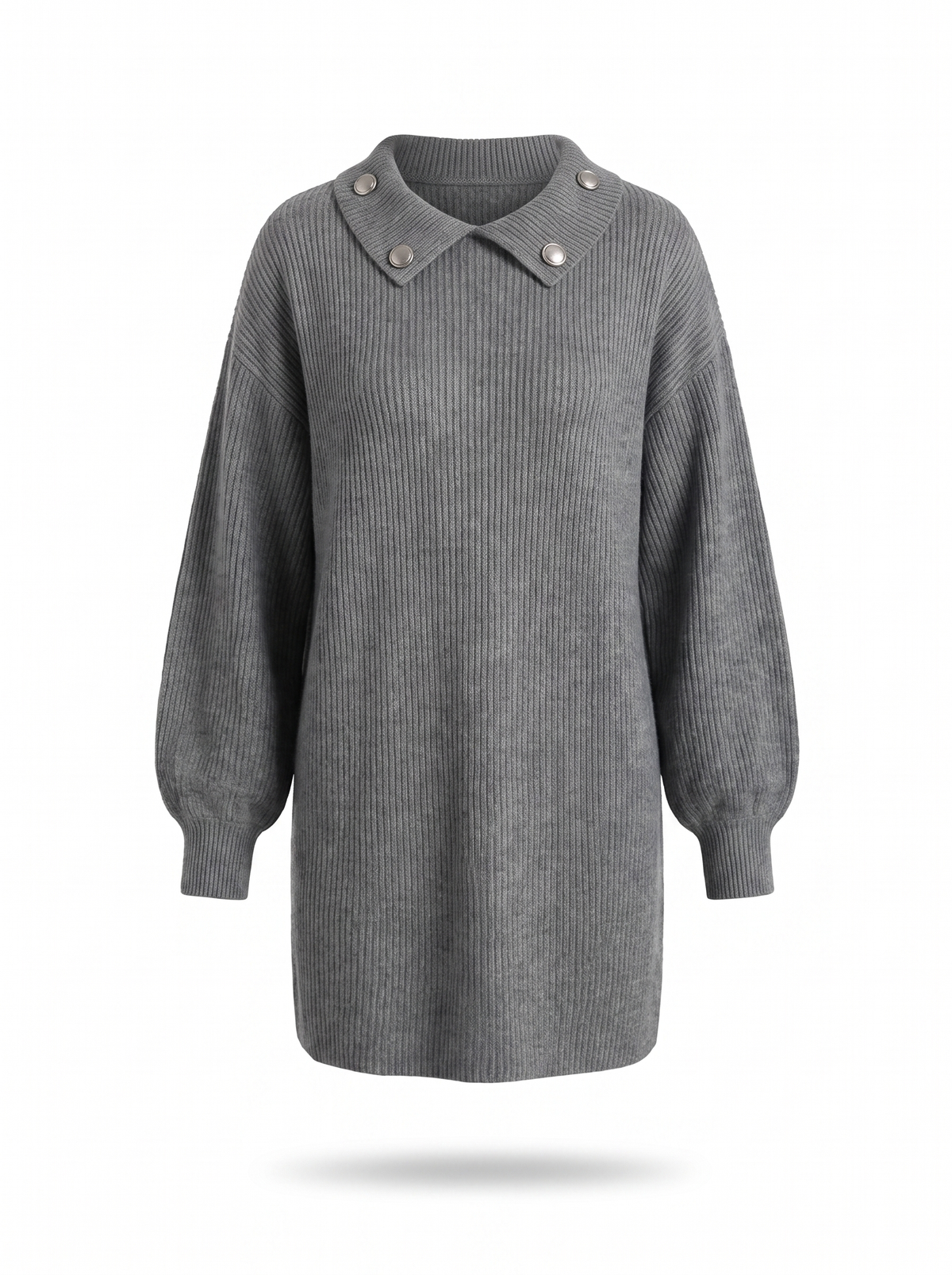 Henrietta | Women's Button-Detail Oversized Knit Mini Dress