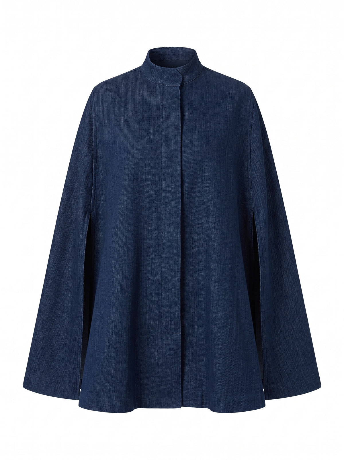 Iris Women's Denim Cape-Style Trench Coat in navy