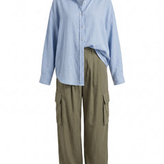Tamara Women's Cotton-Linen Shirt & Trouser Two-Piece Set
