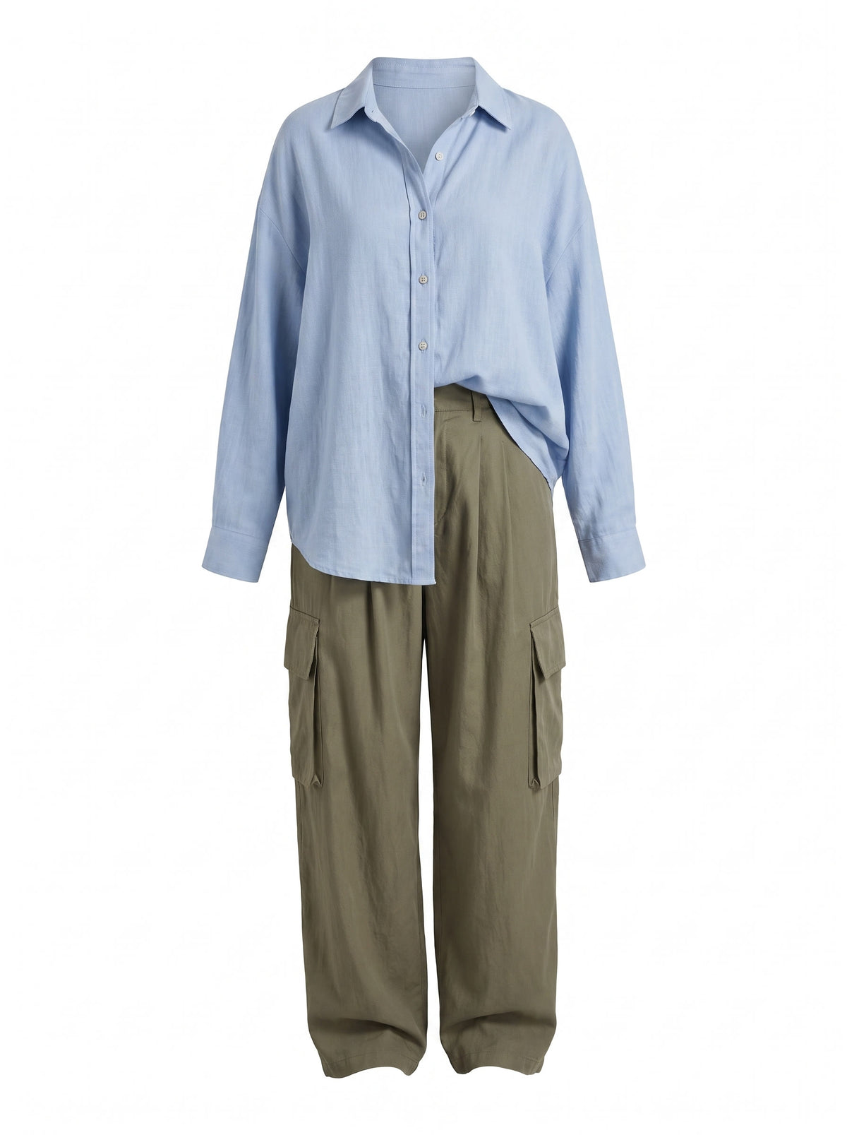 Tamara Women's Cotton-Linen Shirt & Trouser Two-Piece Set