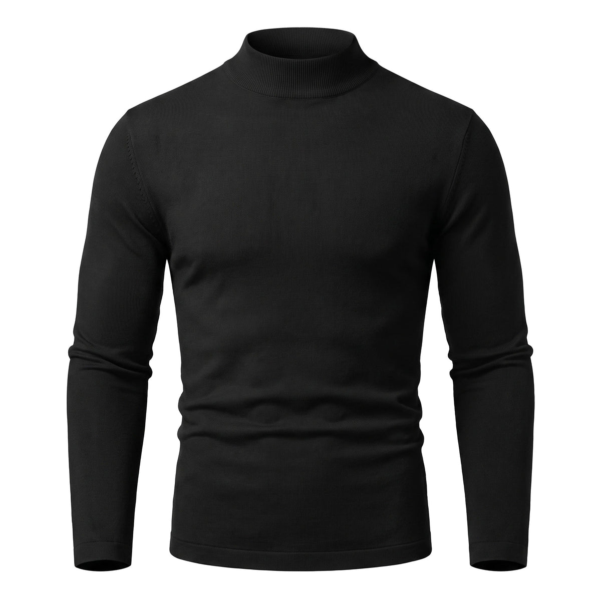 Pauline Women's Mock Neck Long-Sleeve Top in black, studio product shot