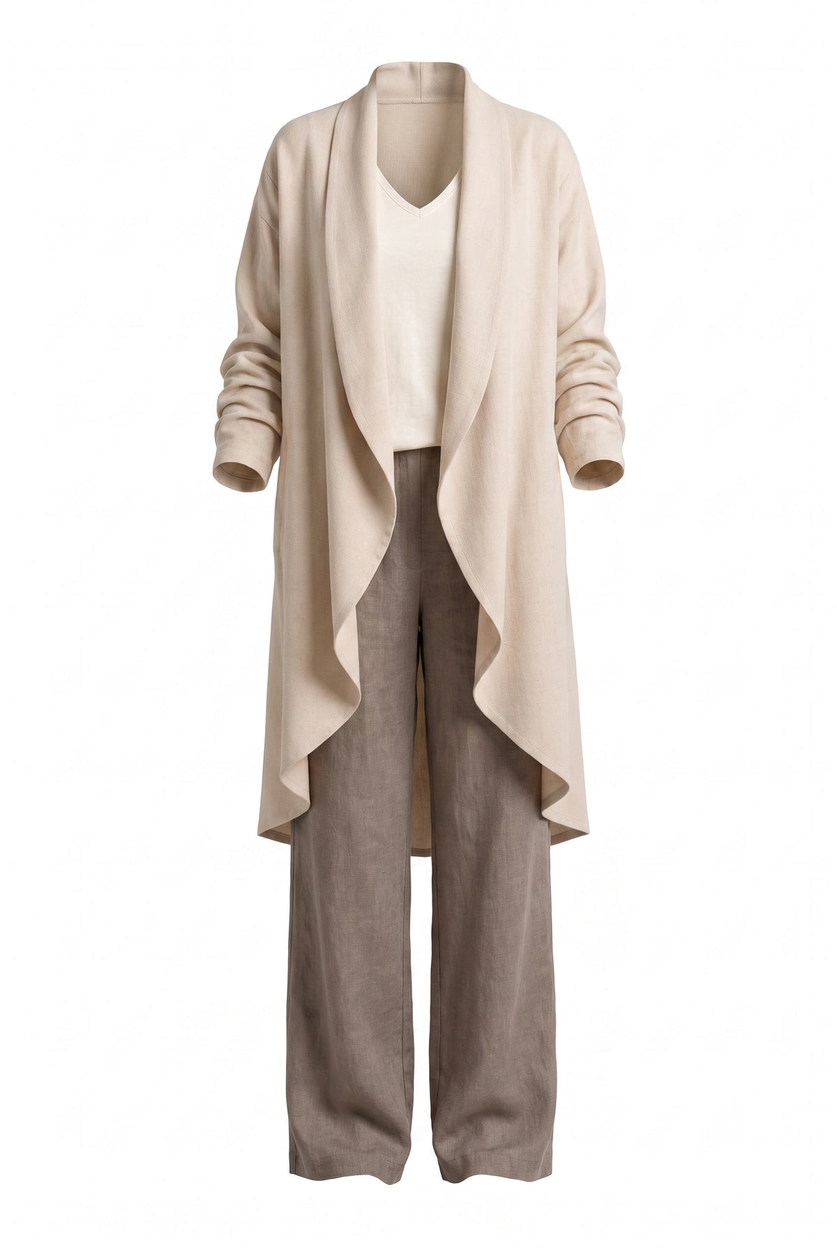 Ruth women's relaxed wide-leg three-piece blazer set in taupe