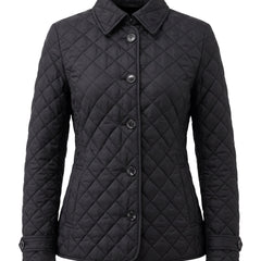 Genevieve-Aurelia women's black diamond-quilted puffer jacket