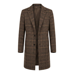 Greta-Frances Women's Plaid Wool Longline Trench Coat