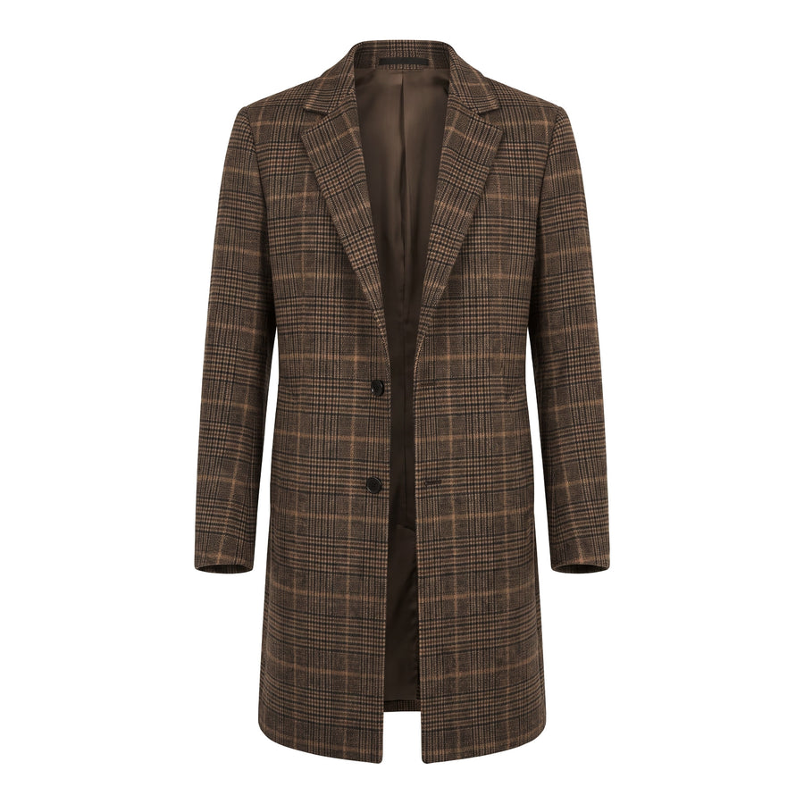 Greta-Frances Women's Plaid Wool Longline Trench Coat
