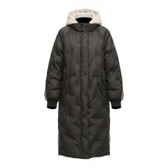 Women's Long Hooded Quilted Trench Coat