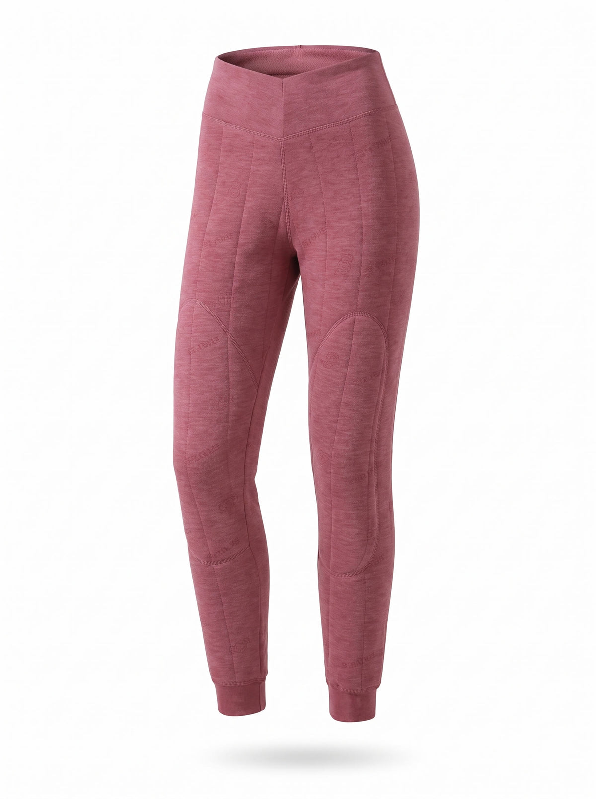Priscilla-Genevieve women's fleece-lined high-waist leggings in rose red