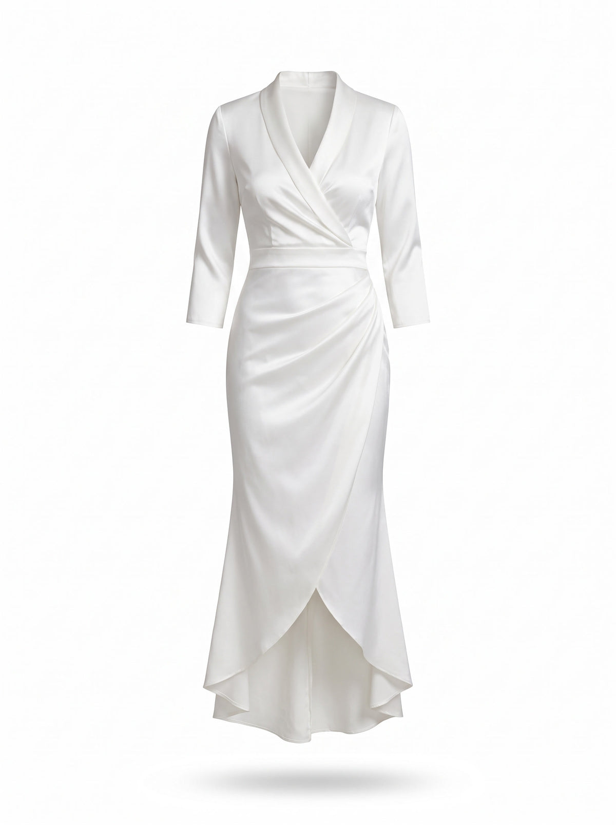 Valerie Women's Long-Sleeve Modern Midi Dress in White