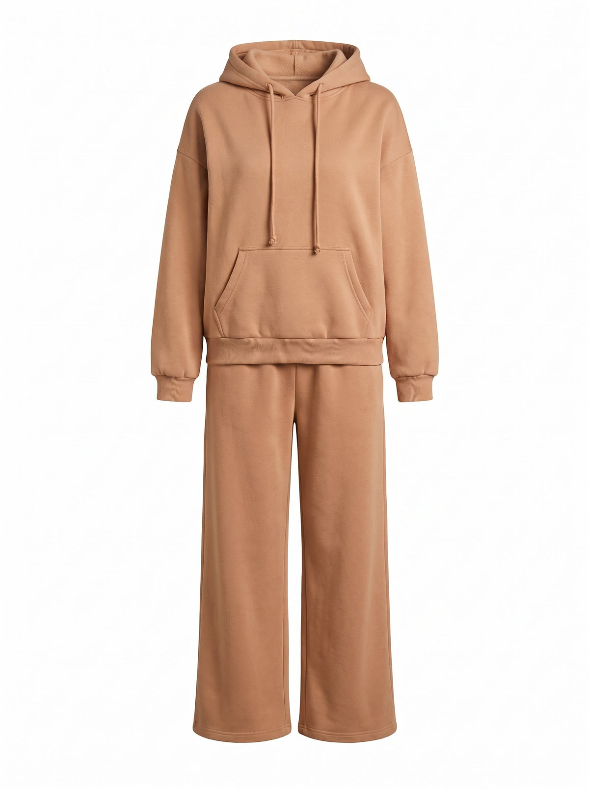 Stella Women's Oversized Hoodie and Wide-Leg Jogger Set in camel