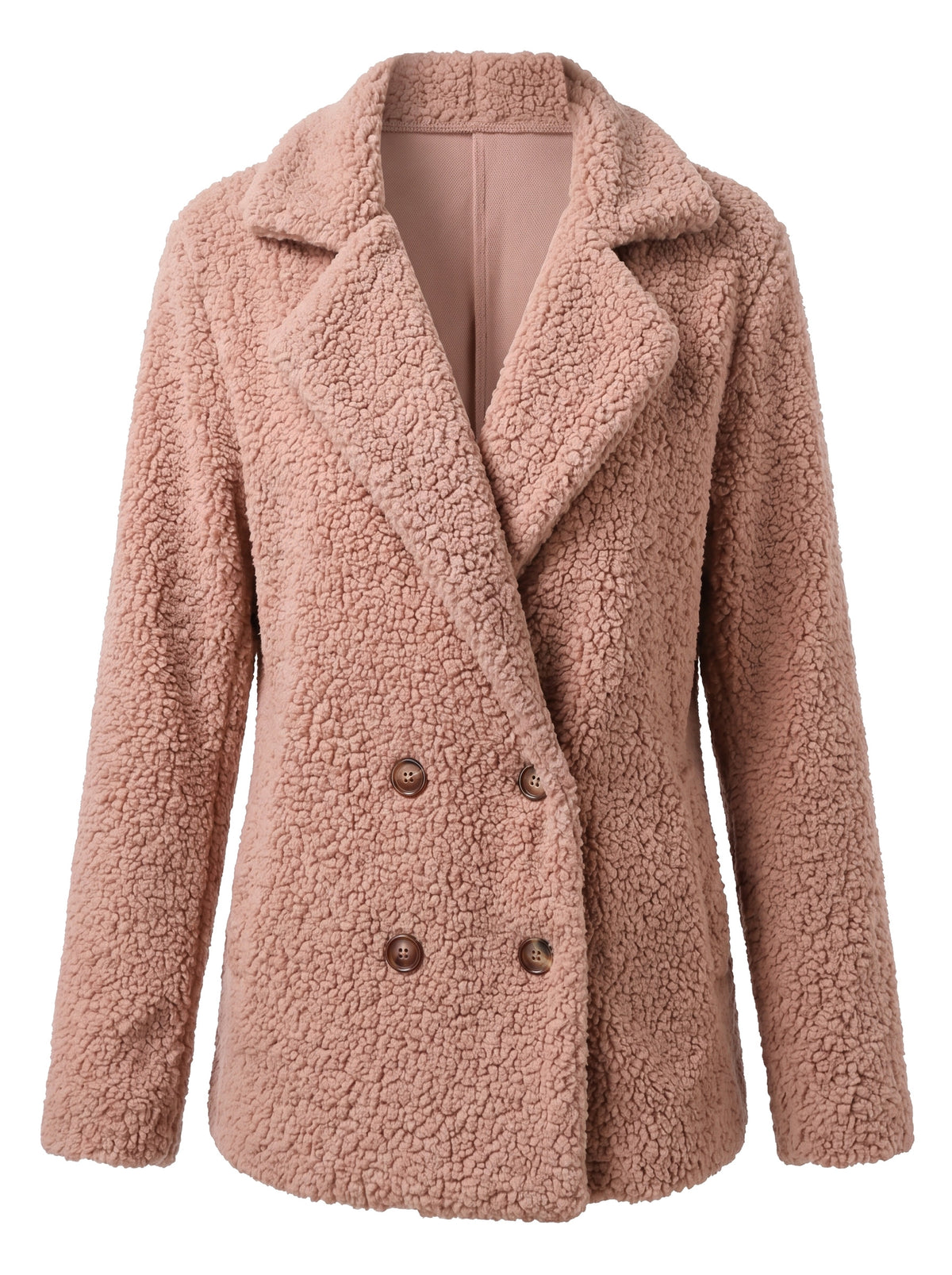 Evelina Women's Double-Breasted Teddy Blazer in Pink