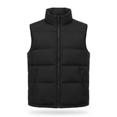 Matilda Women's Quilted Puffer Vest with Stand Collar in Black