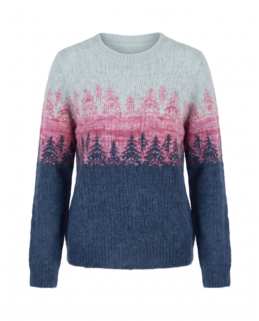 Camilla Women's Gradient Crew Neck Knit Sweater