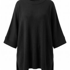Dorothea Women's Relaxed Batwing Knit Jumper in Black