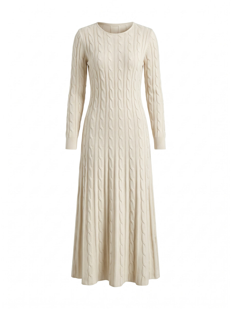 Daphne Women's Cable Knit Long-Sleeve Maxi Dress