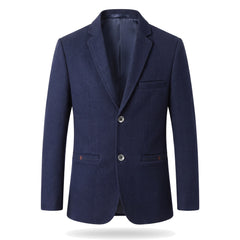 Stella-Annelise Women's Tailored Wool-Blend Blazer in navy, ghost mannequin studio shot