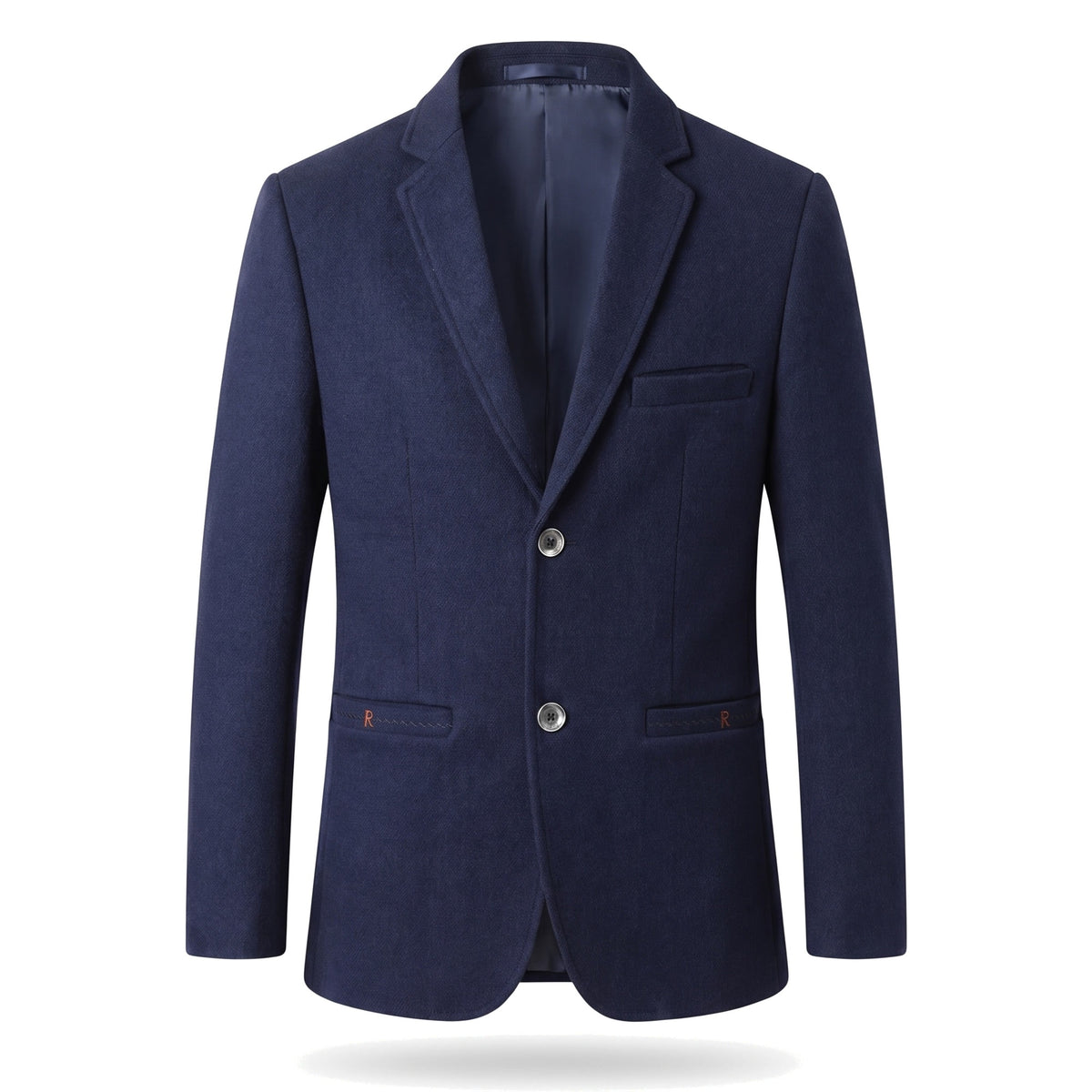 Stella-Annelise Women's Tailored Wool-Blend Blazer in navy, ghost mannequin studio shot