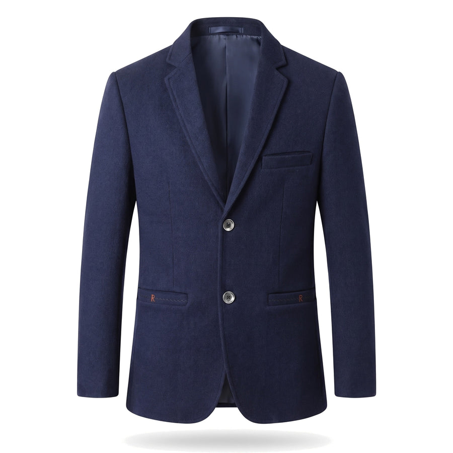 Stella-Annelise Women's Tailored Wool-Blend Blazer in navy, ghost mannequin studio shot