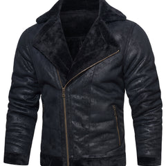 Tamara Women's Rugged Quilted Biker Jacket in black, ghost mannequin front view