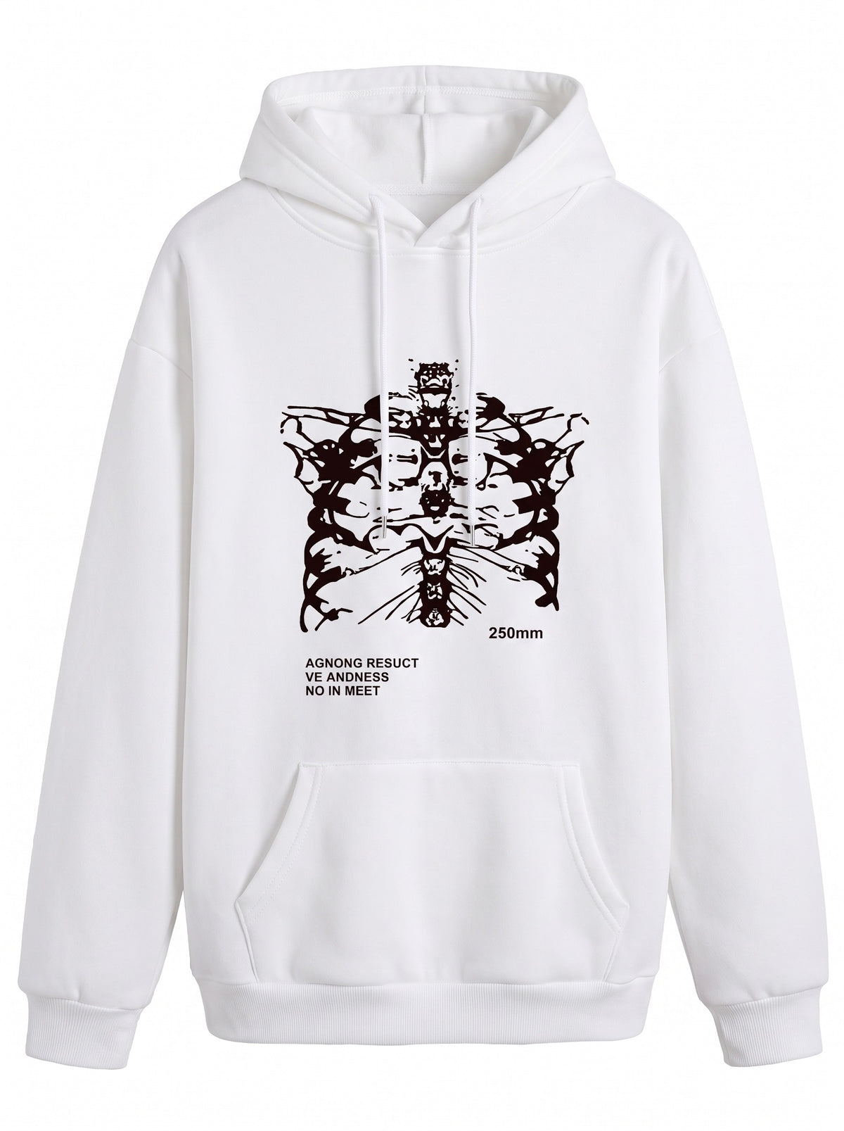 Vera | Women's Oversized Graphic Hoodie in white, front view