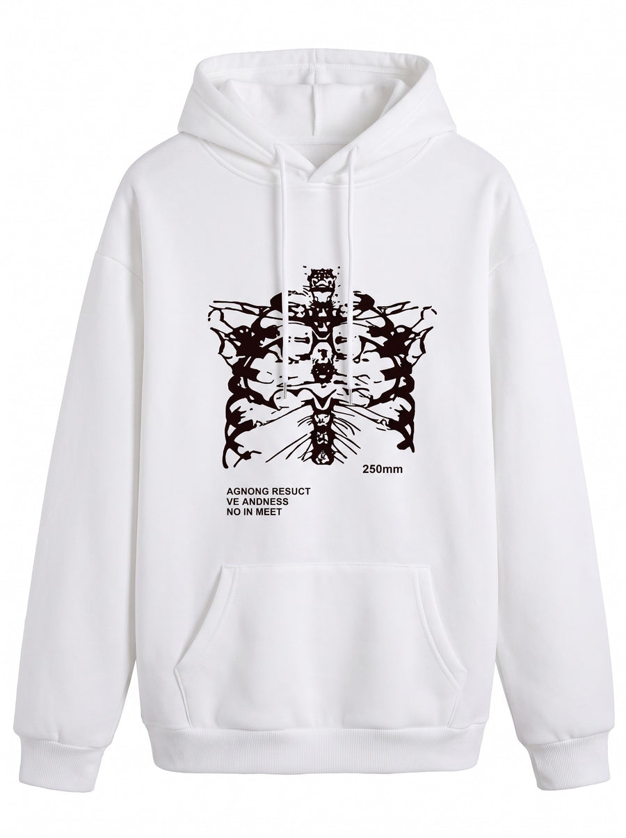 Vera | Women's Oversized Graphic Hoodie in white, front view