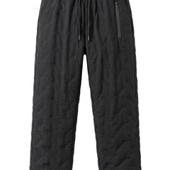 Iris Women's Drawstring-Waist Fleece-Lined Palazzo Pants in Black