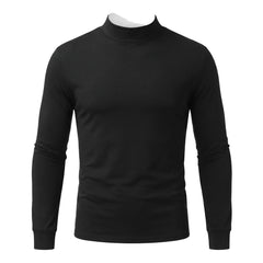 Leonora Women's Fitted Mock-Neck Long Sleeve Top in Black