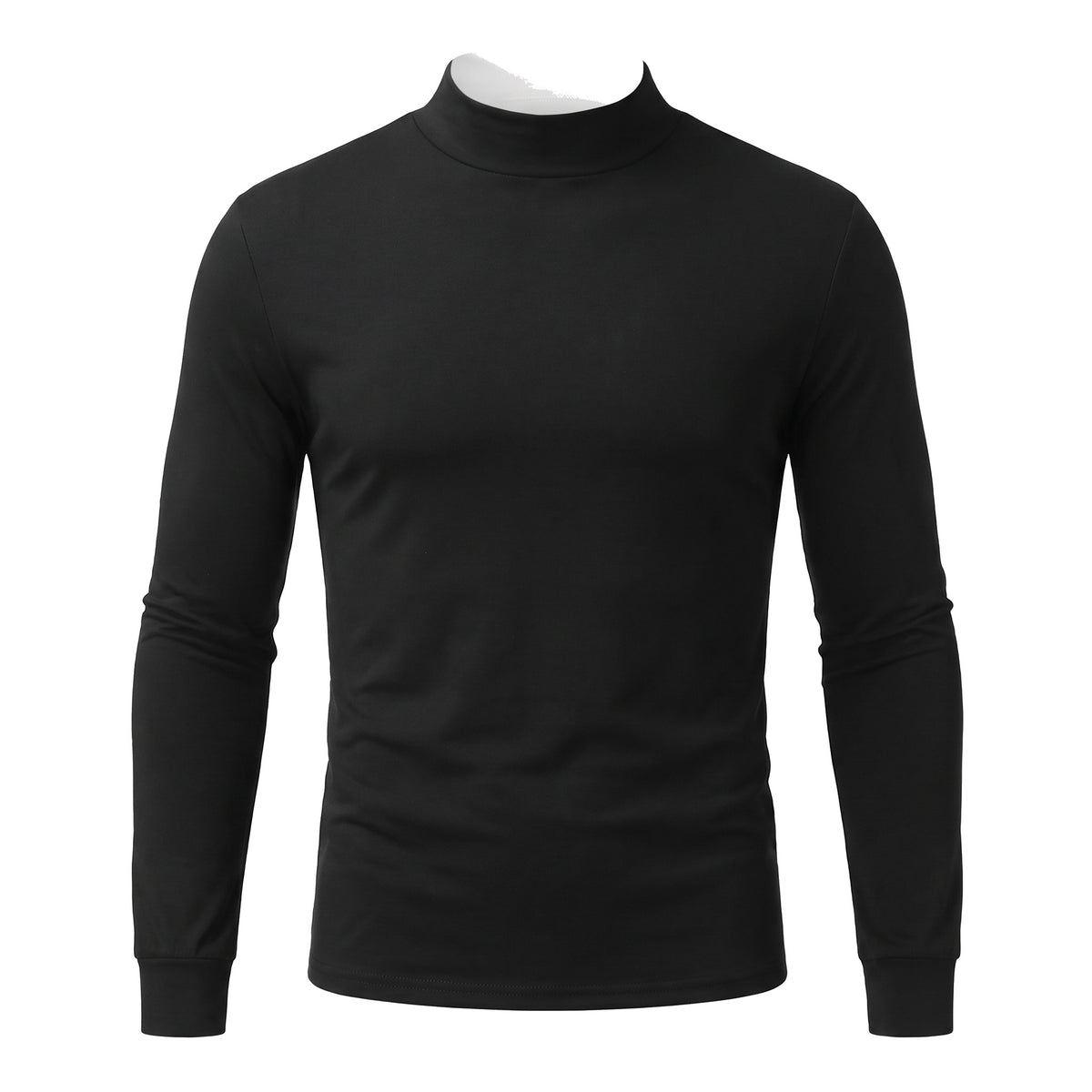 Leonora Women's Fitted Mock-Neck Long Sleeve Top in Black
