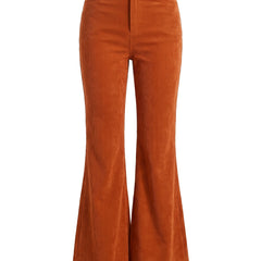 Alma-Delia Women's Corduroy Flare Wide-Leg Trousers
