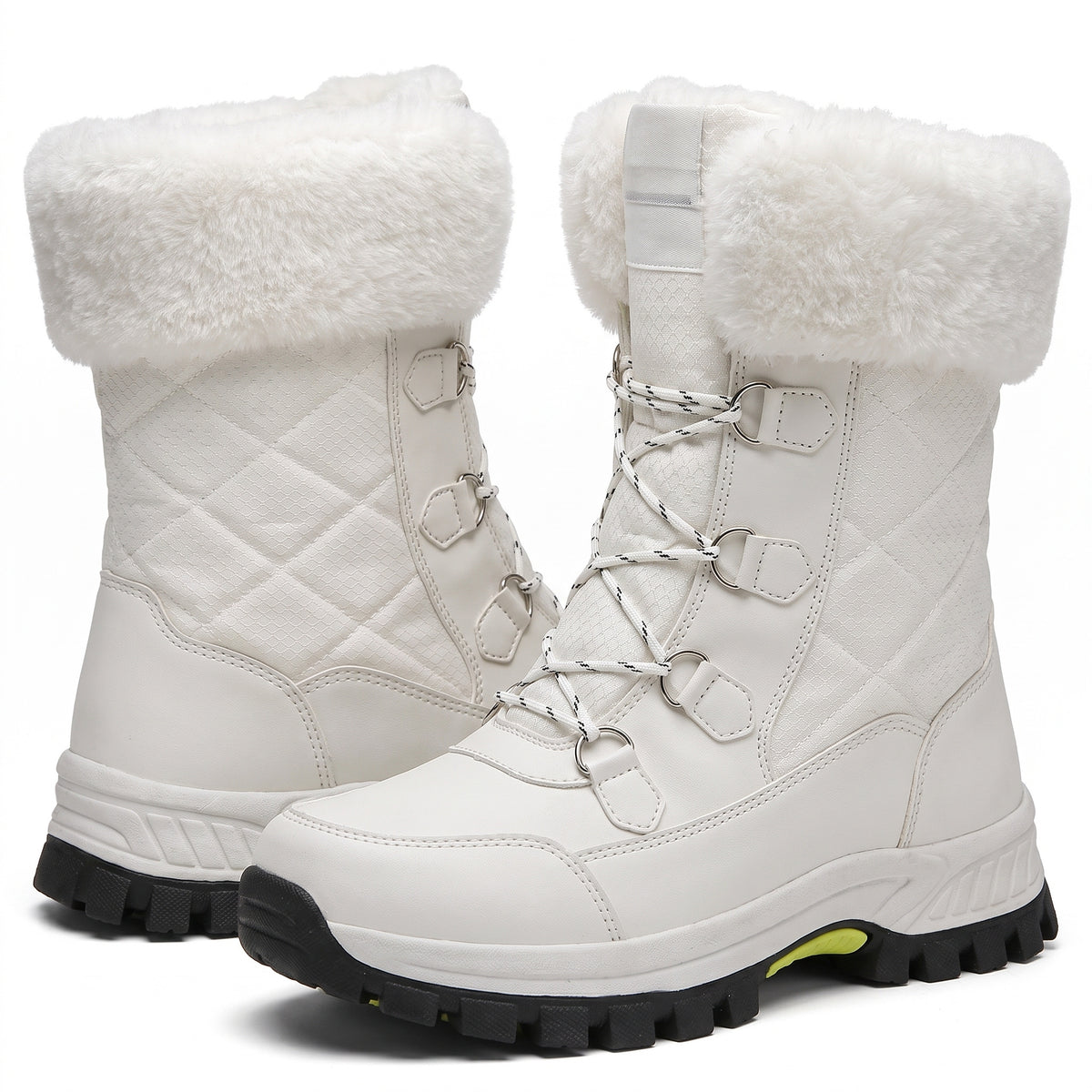 Ivy-Vera Women's Fleece-Lined Lace-Up Ankle Boots