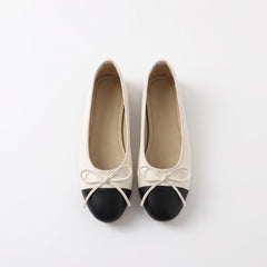 Sabine-Ramona colour-block bow ballet flats hero