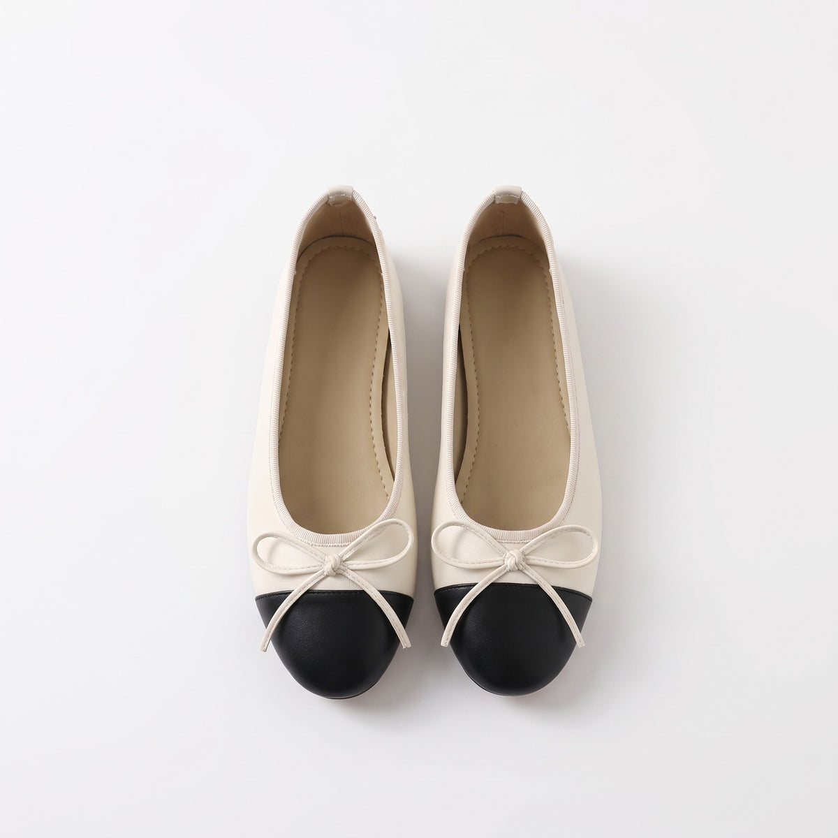 Sabine-Ramona colour-block bow ballet flats hero
