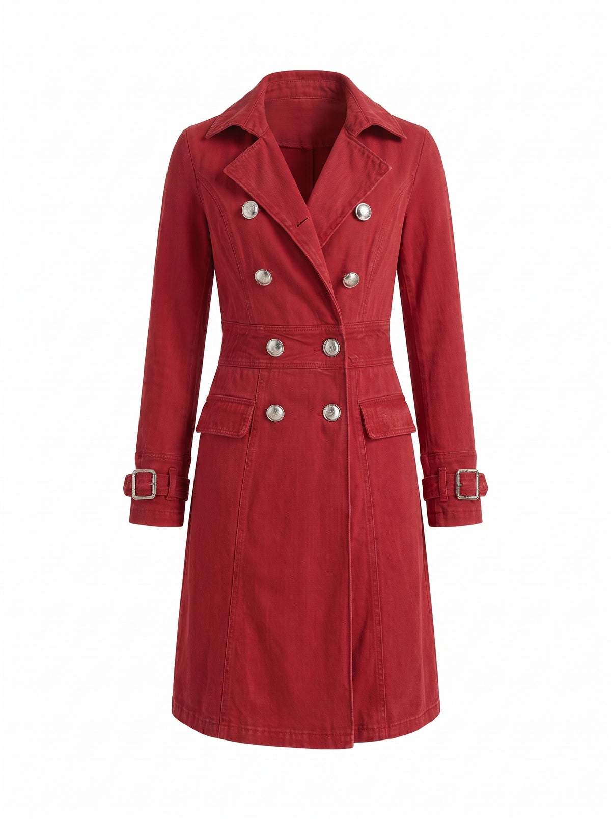 Evelina-Selma | Women's Double-Breasted Denim Trench Coat